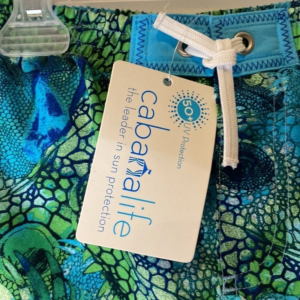 NWT Cabana Life | Swim Trunks Blue Green Baby Boys Size 18-24m